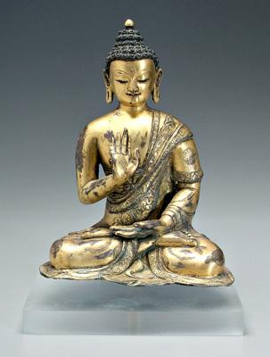 Sino-Tibetan gilt bronze Buddha,