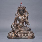 SINO-TIBETAN GILT BRONZE BUDDH