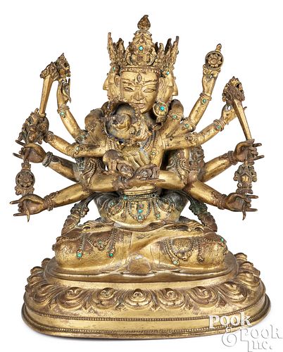 SINO-TIBETAN GILT BRONZE
