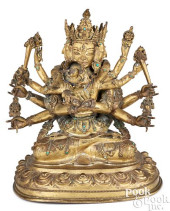 SINO-TIBETAN GILT BRONZE BUDDH