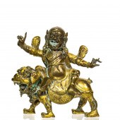 SINO-TIBETAN GILT BRONZE BUDDH