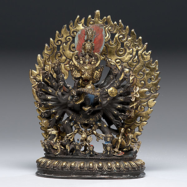 Sino-Tibetan Gilt-Bronze Deity