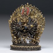 Sino-Tibetan Gilt-Bronze Deity