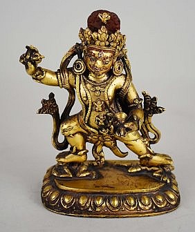 SINO-TIBETAN GILT BRONZE DEMON
