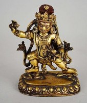 SINO-TIBETAN GILT BRONZE DEMON