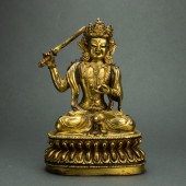 SINO-TIBETAN GILT BRONZE FIGUR