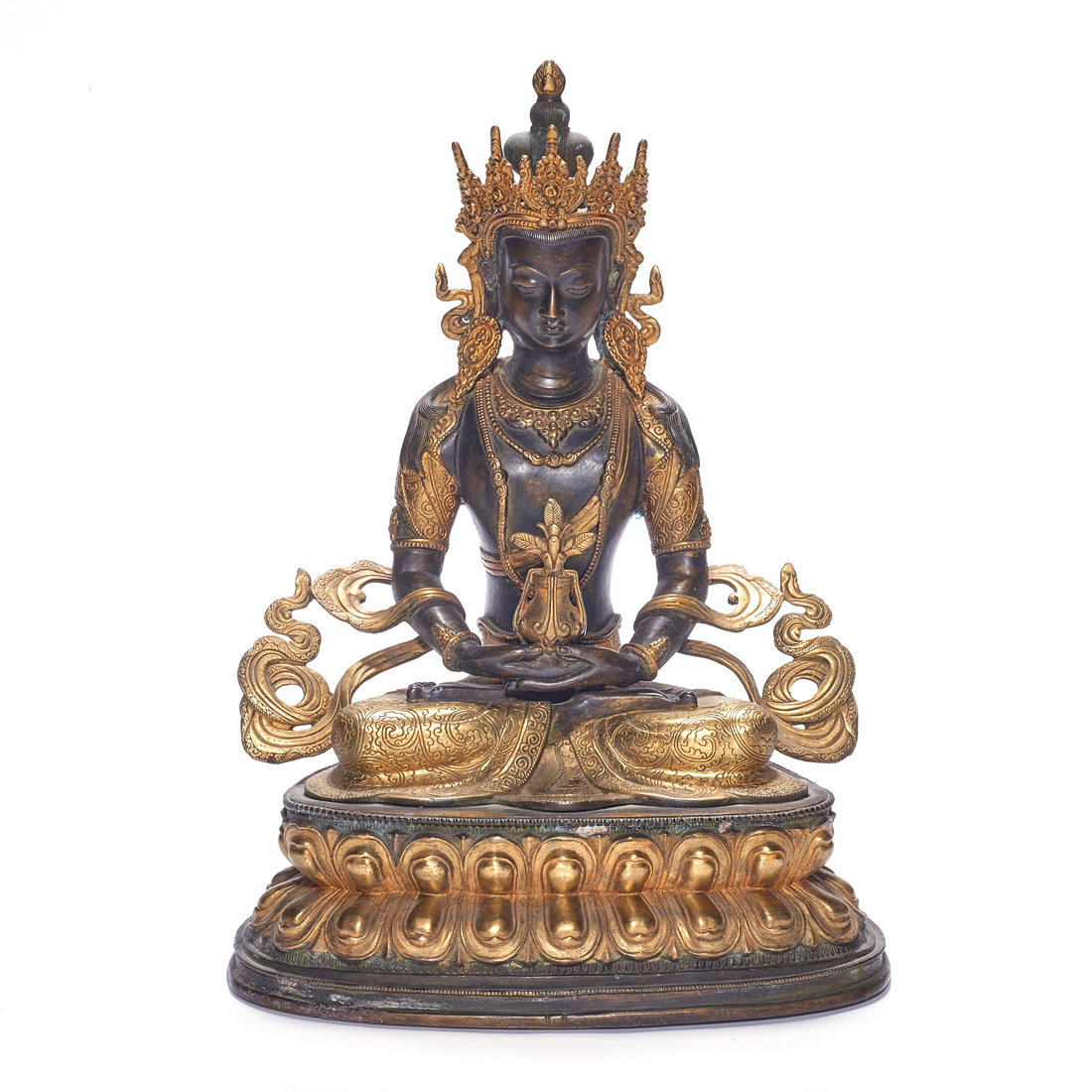 SINO-TIBETAN GILT BRONZE FIGURE