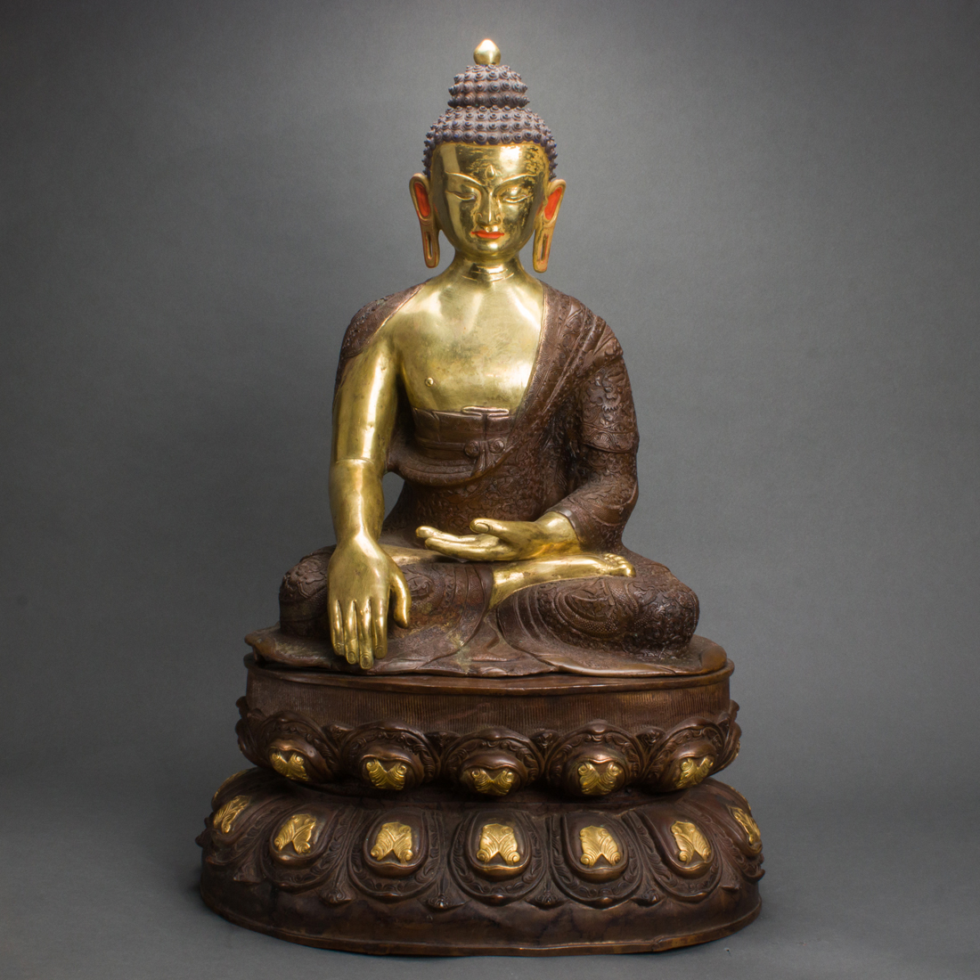 SINO-TIBETAN GILT BRONZE FIGURE