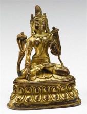 Sino-Tibetan gilt bronze figur