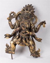 SINO-TIBETAN GILT-BRONZE FIGUR