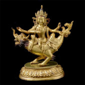 SINO-TIBETAN GILT-BRONZE FOUR-