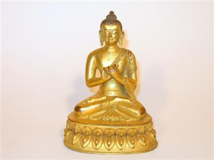 Sino-Tibetan gilt bronze model of