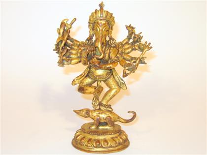 Sino-Tibetan gilt bronze model of