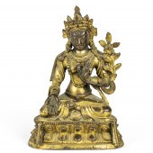 SINO-TIBETAN GILT BRONZE OF WH