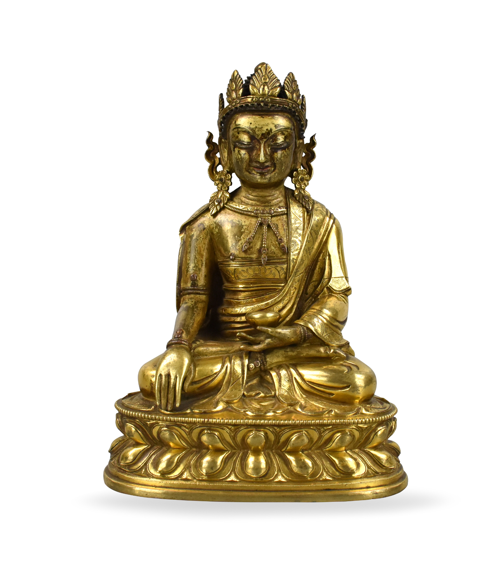 SINO-TIBETAN GILT SAKYAMUNI