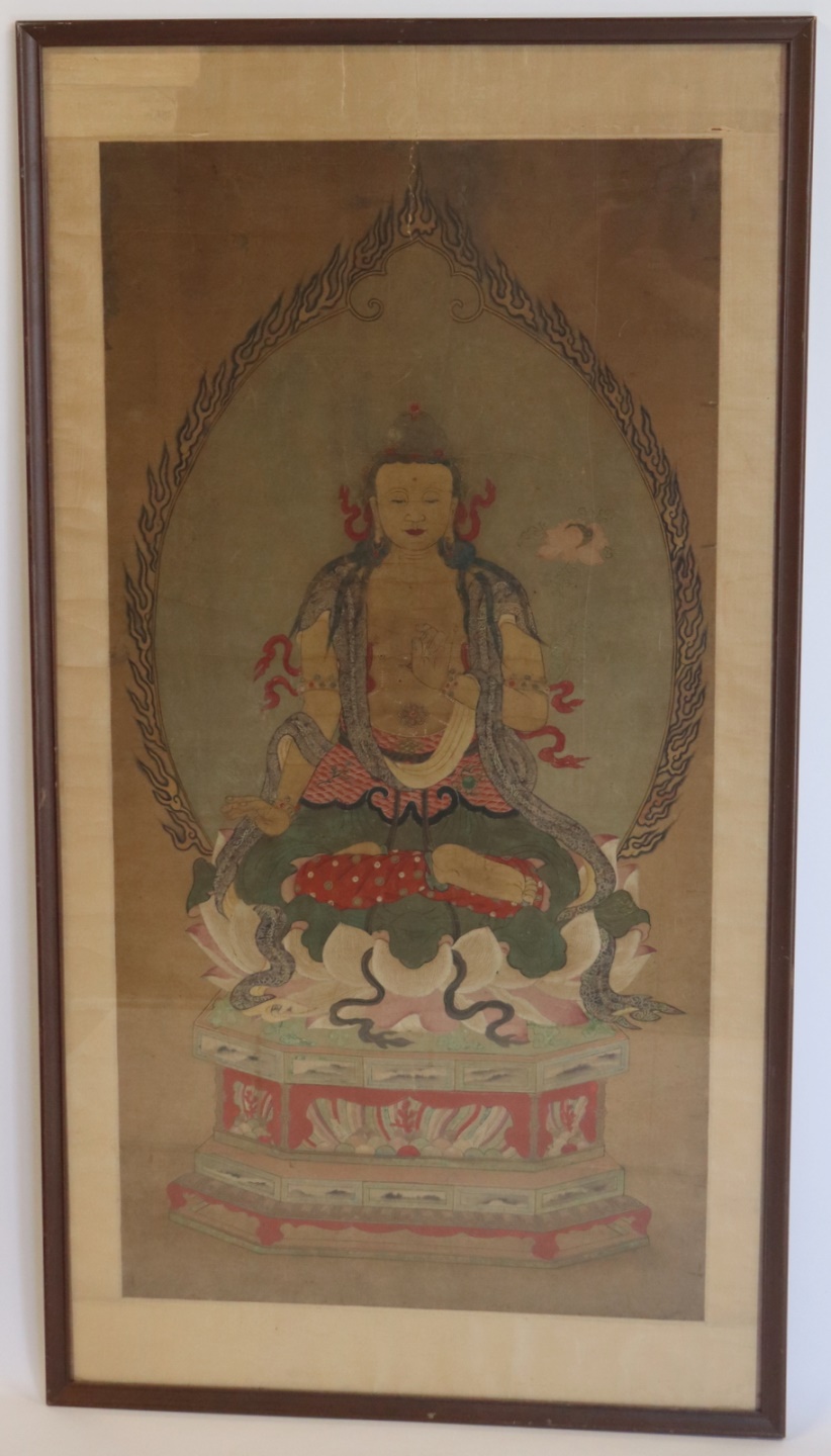 SINO-TIBETAN PAINTING OF A SEATED