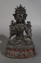SINO-TIBETAN PARTIAL RED LACQU
