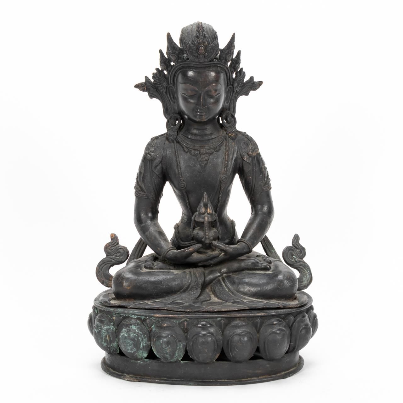 SINO-TIBETAN PATINATED FIGURE OF