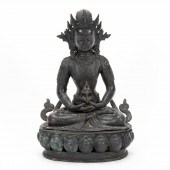 SINO-TIBETAN PATINATED FIGURE