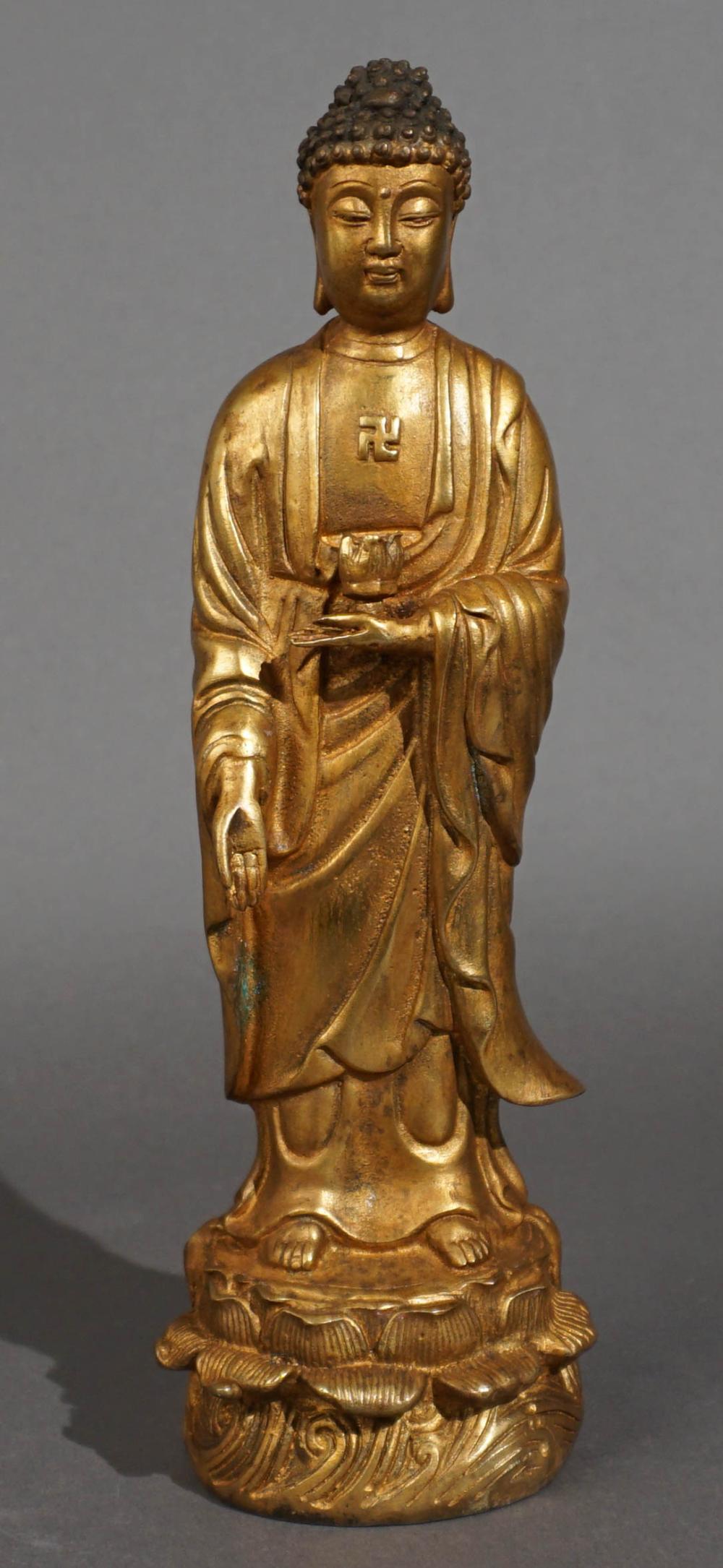SINO-TIBETAN PATINATED FIGURE OF