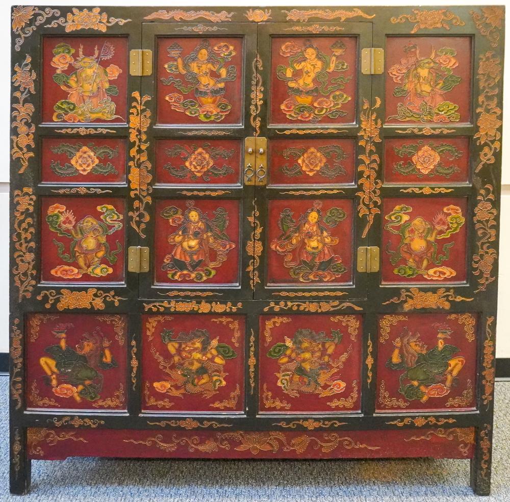 SINO-TIBETAN POLYCHROME DECORATED