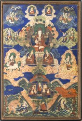 SINO-TIBETAN THANGKA FRAMED, 1