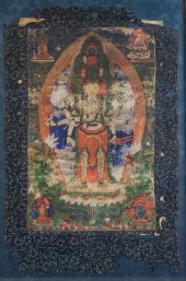 SINO-TIBETAN THANGKA OF AVALOK