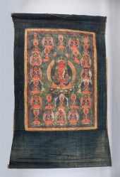 SINO-TIBETAN THANGKA OF AVALOK