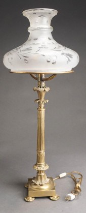 SINUMBRA BRASS LAMP WITH ETCHE