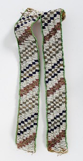 Sioux Beaded Hide Arm Bands si