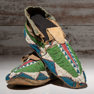 Sioux Beaded Hide Moccasins