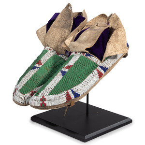 Sioux Beaded Hide Moccasins
