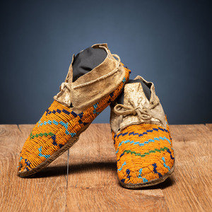 Sioux Beaded Hide Moccasins