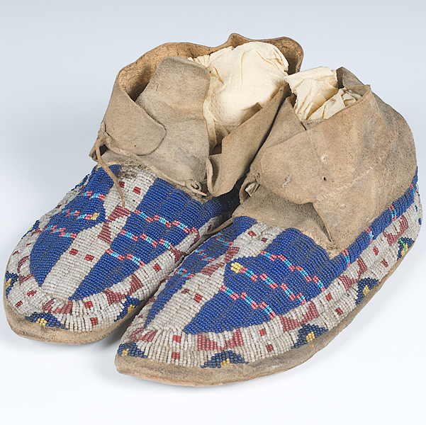 Sioux Beaded Hide Moccasins