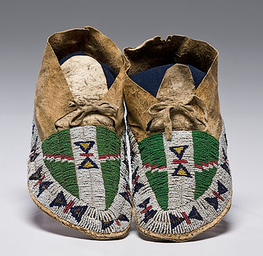 Sioux Beaded Hide Moccasins