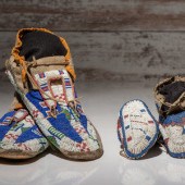 Sioux Beaded Hide Moccasins, w