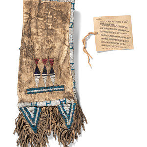 Sioux Beaded Hide Tobacco Bag, with