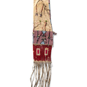 Sioux Beaded Hide Tobacco Bag,