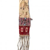 Sioux Beaded Hide Tobacco Bag,