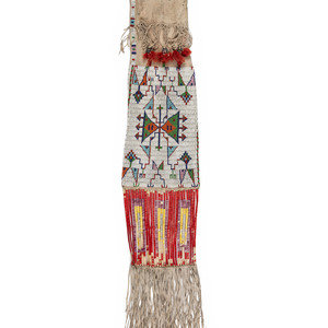Sioux Beaded Hide Tobacco Bag early