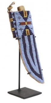 SIOUX BEADED RAWHIDE KNIFE CAS