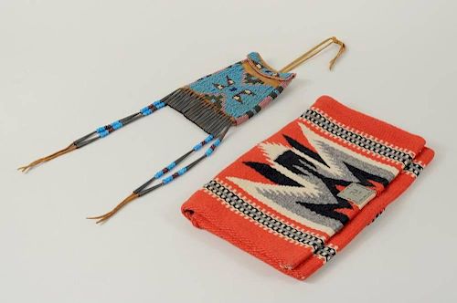 SIOUX BEADED STRIKE A LIGHT POUCH &