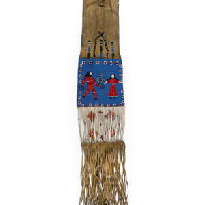 Sioux Figural Beaded Hide Tobacco