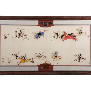 Sioux Painting on Muslin ca 1900