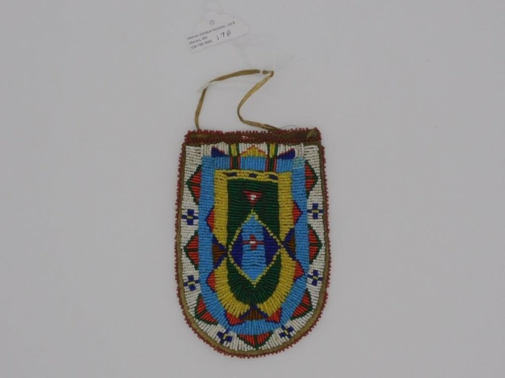 SIOUX PLAINS BEADED POUCH, CA.