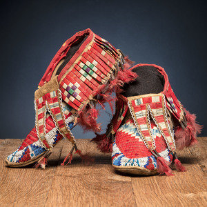 Sioux Quilled and Beaded Hide