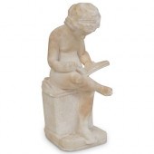 SITTING BOY MARBLE SCULPTUREDE