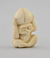 Sitting Monkey with Coconut on
