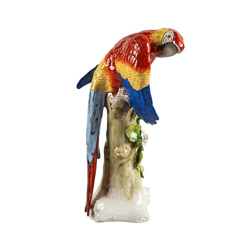 SITZENDORF PORCELAIN PARROT / MACAW