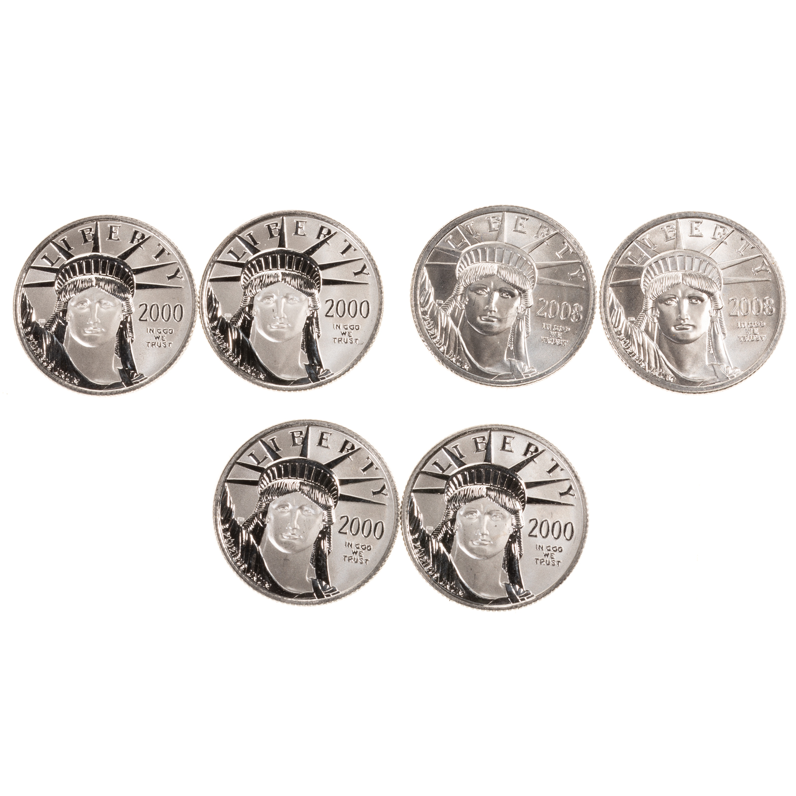 SIX 1/4 OUNCE AMERICAN PLATINUM